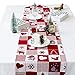 Red Table Runner, B bangcool Tassels Washable Dining Table Runner Holiday Home Decoration (67 x 14 in)