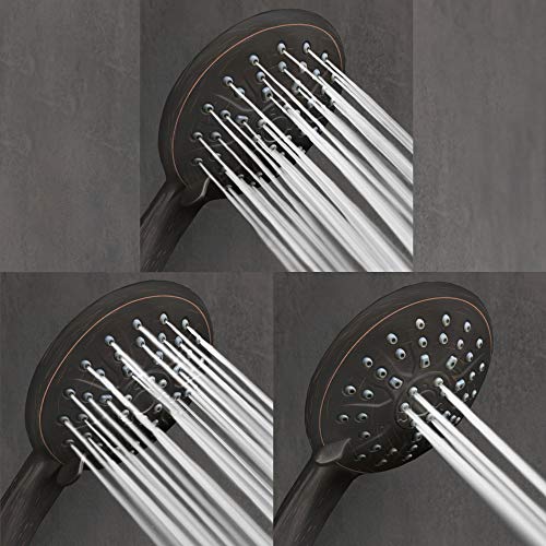 ShowerMaxx | Choice Series | 3 Spray Settings 4.4 inch Hand Held Shower Head with Long Stainless Steel Hose | Easy-to-Remove Flow Restrictor to MAXX-imize Your Shower | Oil Rubbed Bronze Finish
