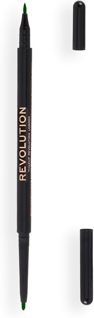 Makeup Revolution Felt & Kohl Eyeliner Pencil - Green by Revolution Beauty