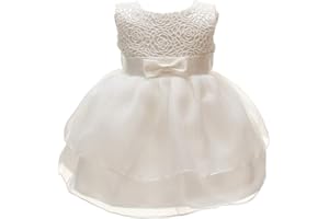 Meiqiduo Baby Girls Lace Christening Dresses Infant Princess Wedding Birthday Baptism Gowns