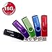 5 Pack 16GB USB 2.0 Flash Drive ENUODA Swivel Bulk Thumb Drive Memory Stick Jump Drive Zip Drives Pen Drive 5 Mixed Colors (Black Blue Green Purple Red)