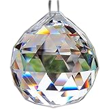 SUNWE 40mm Clear Crystal Ball Prisms Pendant Decorating Hanging Faceted Prism Balls (1)