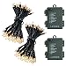 LOENDE Outdoor String Lights Christmas Lights Battery Operated String Lights 50 Led String Lights Mini Lights for Christmas Tree Wreath Garden Wedding Party, 18ft, Waterproof, Warm White, 2 Pack