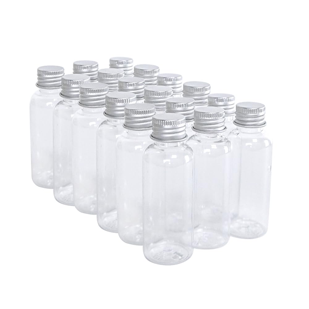 1.7oz Clear Plastic Bottle With Aluminium Screw Cap