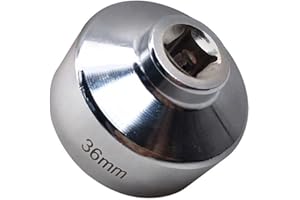 S9V1 36mm 6-Point Socket Wrench Tool Heavy Duty 3/8" Drive Oil Filter Cap Wrench for Cartridge Style Housing Canister Removal