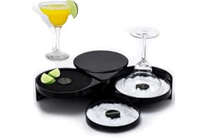 3 Tier Bar Glass Rimmer Bartender Tool Bar Juice Cocktail Seasoning Box Rimmers Salt Sugar Lime for Cocktails Margaritas Bloo