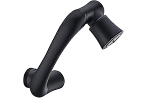 BAGNOLUX Brass 1080° Swivel Faucet Extender for Bathroom Sink, 2 Modes Rotating Faucet Extension Spout, Universal Splash Tap Faucet Aerator Attachment Adapter for Kitchen Sink, Matte Black