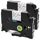 Oozmas Compatible Label Tape Replacement for TZe-135 TZ135 Compatible with Brother P-Touch White on Clear Tape 1/2 Inch 26.2 Feet 2 Pack
