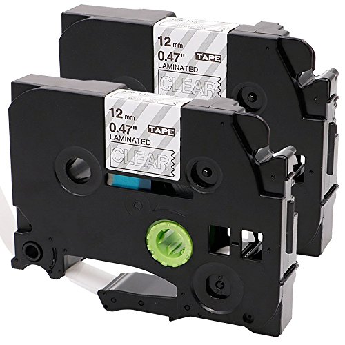 Oozmas Compatible Label Tape Replacement for TZe-135 TZ135 Compatible with Brother P-Touch White on Clear Tape 1/2 Inch 26.2 Feet 2 Pack