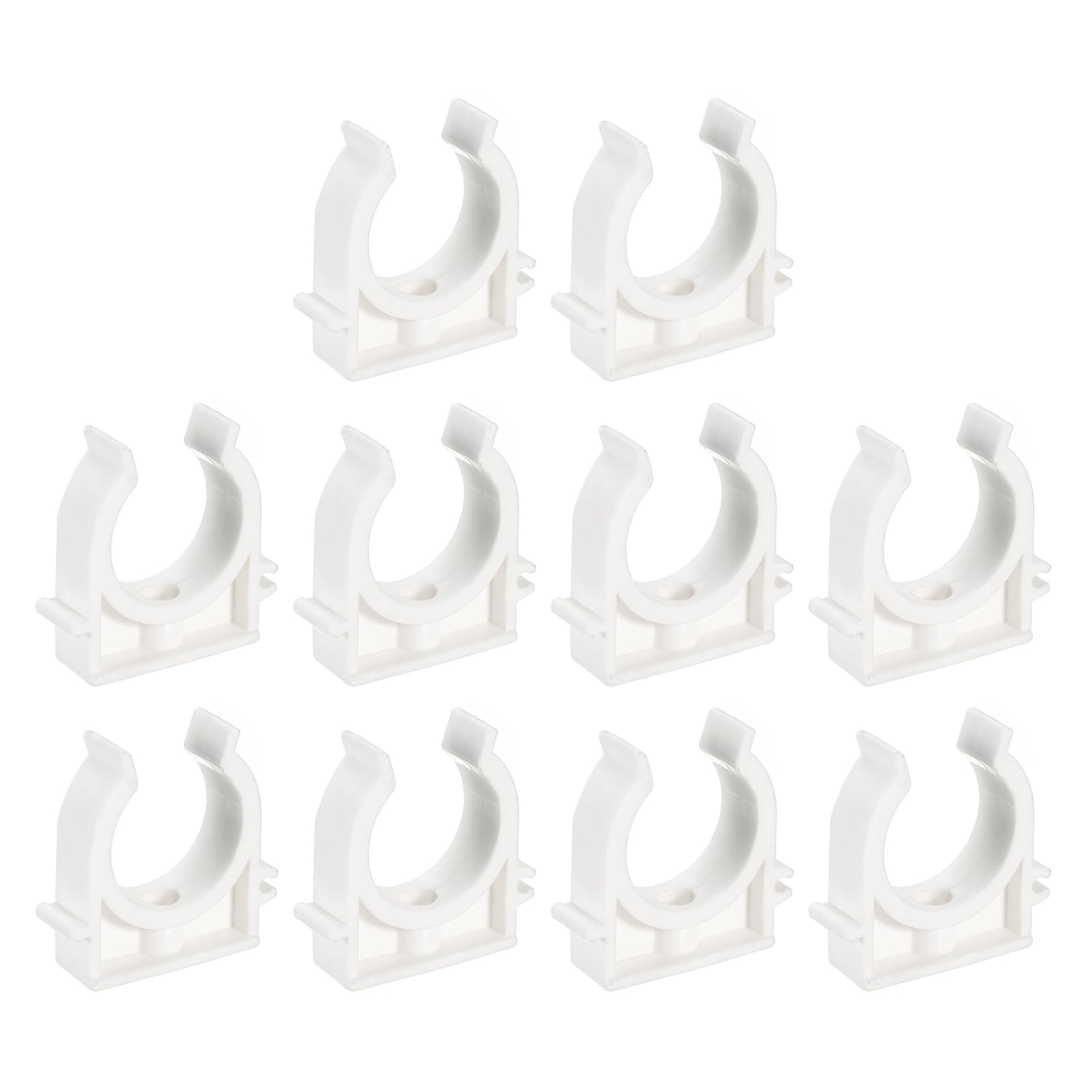 uxcell PVC Water Pipe Clamps, 100pcs Fit for 25mm(1") OD Hose Hanger Support Pex Tubing U-Shaped Pipe Clamps Clips