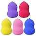 BEAKEY 5+1 Pcs Makeup Sponge & Pocket Makeup Mirror, Multi-Colored Foundation Blending Sponges Gourd-Shaped, for Applying Liquid Foundation, Cream, Powder