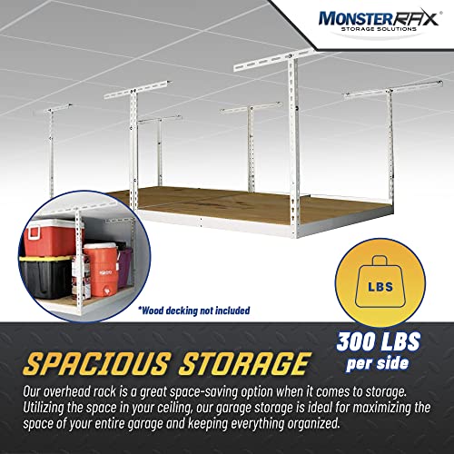 MonsterRax 4x8 Overhead Garage Storage Rack Frame Kit Hanging Storage