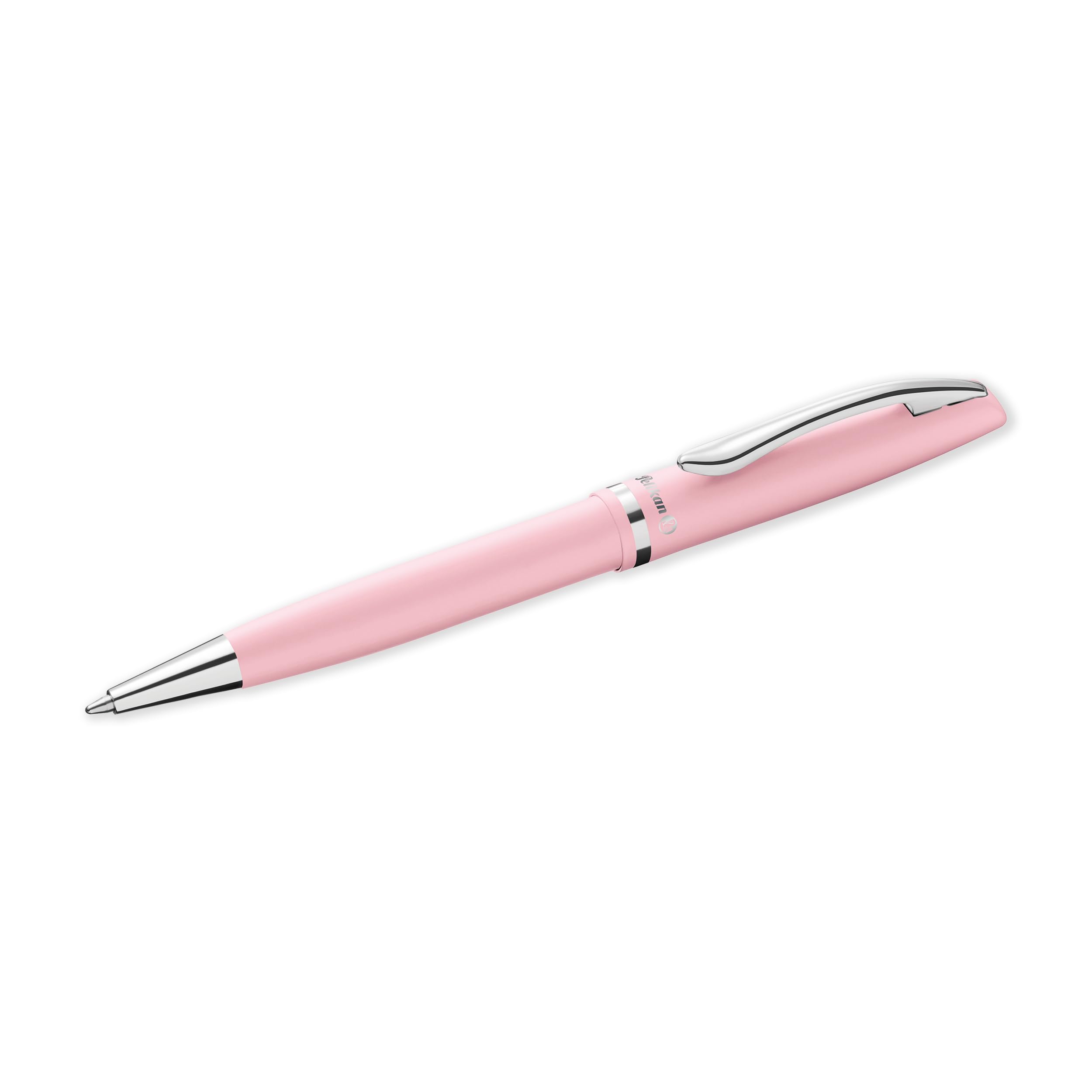Pelikan Premium Jazz Ballpoint Pen with Blue Ink, Refillable All-Metal Twist Mechanism with Signature Beak Clip, Matte Pastel Rosé, 1 Pen