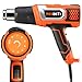 REXBETI Heat Gun Variable Temperature 1500W 140℉-932℉ with 3 Air Flow, 9 Accessories for Heat shrink tubing, Wrapping Drying Painting, Non- Slip Soft Handle, Overload Protection primary
