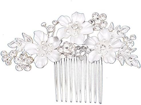 Fairy Moda Wedding Hair Accessories Floral Bridal Hair Comb Silver Bridal Hair Pieces