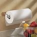 iDesign Formbu Stainless Steel Wall Mounted Paper Towel Holder Paper Towel Dispenser for Kitchen, Bathroom, Laundry Room, Office, Bamboo