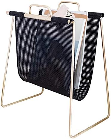 LXF Shelf Baskets Floor Hanging Basket Magazine Rack Metal U-shaped Bookshelf Rattan Clothing Storage Rack Sundries Basket