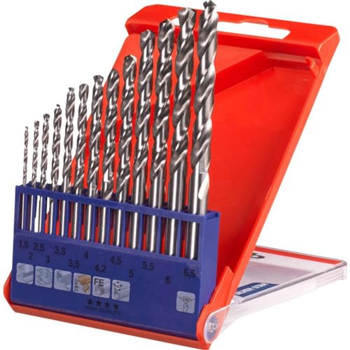 kwb Silver Star Metal Drill Set, HSS-G - Drill Set, 13 Pieces for All Standard Drills