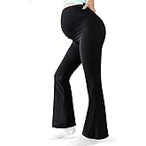 Alled Maternity Leggings Over The Belly, Buttery Soft Maternity Leggings Petite Flare, Women's Pregnancy Boot Cut Pants