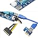 Dr.meter PCIe Riser, 16x to 1x Powered Riser Adapter Card w/60cm USB 3.0 Extension Cable & MOLEX to SATA Power Cable GPU Riser Adapter (6-Pack, VER006C)