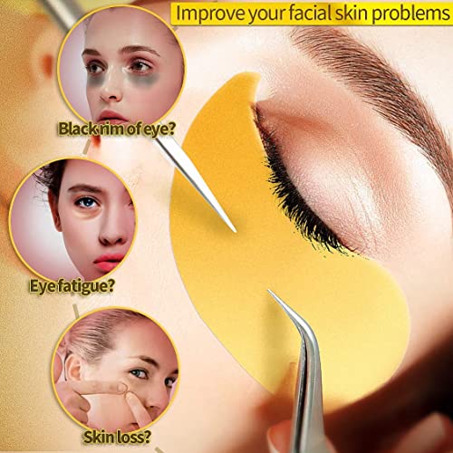 Mascara para los Ojos 60 Pcs Parches Ojos, Parches Ojeras 24k, Colageno Parches Contorno de Ojos, Eliminar Parches Ojos Bolsas y Ojeras, Patas de Gallo e Hinchazón, Hidratante Contorno de Ojos Antiarrugas (Oro)