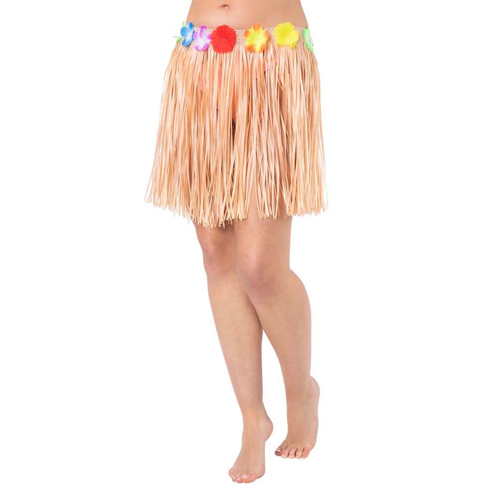 Wicked Costumes Adult Hawaiian Grass Hula Skirt - 40cm Length (Natural)