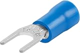 Heschen Fork Insulated Wire Connector Crimp Terminal SV2-4 Blue 100 Pack 16-14 view 8