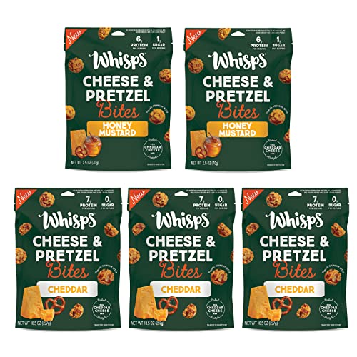 Whisps Cheese & Pretzel Bites Cheddar & Honey Mustard Bites, Made