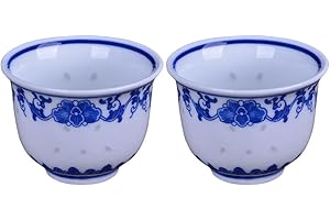 Milisten Blue and White Porcelain Cups Set of 2 Vintage Chinese Style Tea Cups for Home Entertaining and Gift Giving