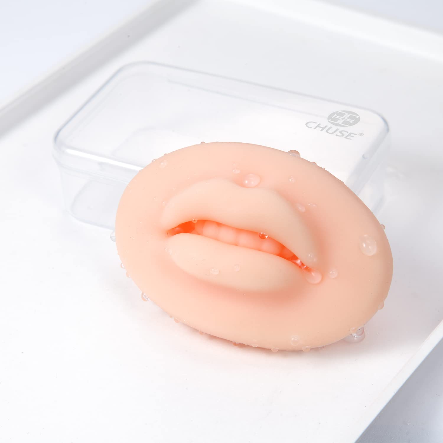 CHUSE Silicone Practice Lips Skin Microblading Reusable 5D Soft lip 2 pieces for Beginner Training Tattoo Permanent Makeup (Light Skin)