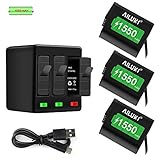 AILUKI GoPro Rechargeable Battery 3 Pack x 1550mAh and 3-Channel Charger for GoPro Hero 5 Black,Hero 6 Black, Hero 7 Black(Fully Compatible with Original Camera)