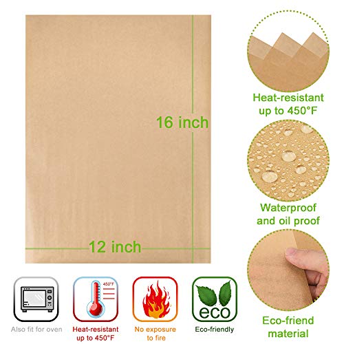 12" x 16" (100 PCS) Parchment Paper Baking Sheets,Non-Stick Precut Baking Parchment for Baking Grilling Air Fryer Steaming Bread Cup Cake Cookie and More (Unbleached)