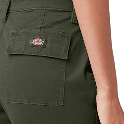 Dickies Women's Cropped Cargo Pant, Olive Green, 29