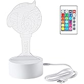 YX&ST Twice 16 Colors LED Night Light with Remote Control USB Acrylic Home Room Decoration