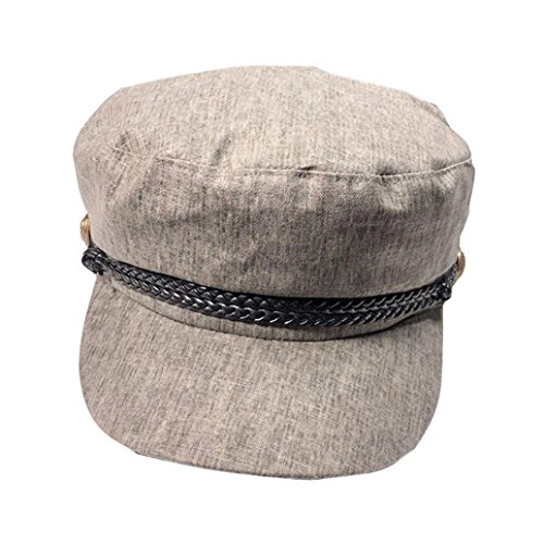Womens Adjustable Twsit Soft Fit Cotton Visor Beret Newsboy Hat Cap (Gray)