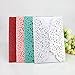 WOMHOPE® 50 Pcs - Large Rose Hollow Laser Cut Wedding Invitation Lace Shimmer Party Invitations Cards Birthday Invitations Cards Wedding Favors (Red (White Inner Sheet))