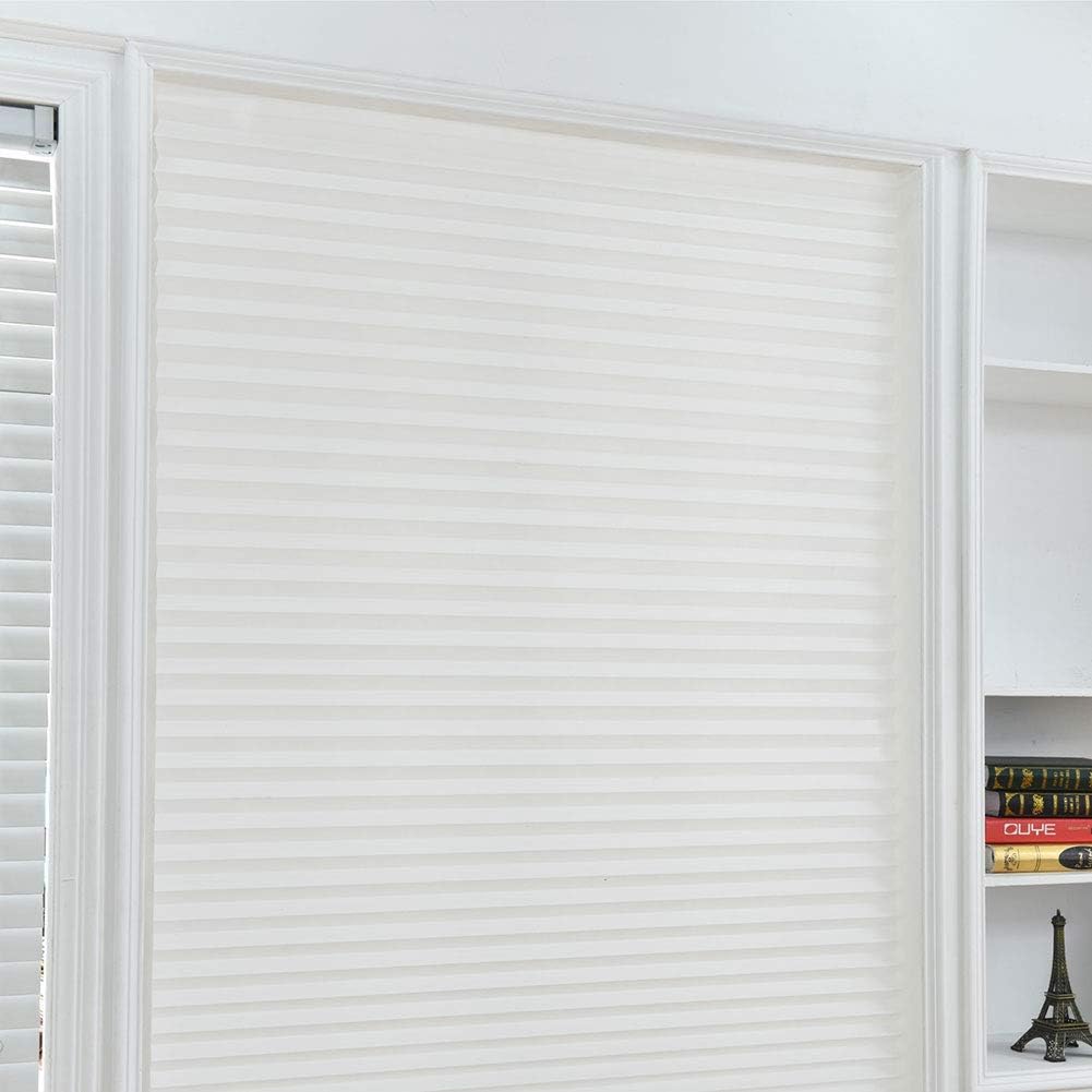 Yooha Pleated Blind, Non-Woven Blackout Curtain Pleated Blind for Balcony, Kitchen, Multi-Size Affordable Instant Pleated Blind, Easy to Install(60150,White)