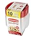 Rubbermaid TakeAlongs Assorted Food Storage Container, 5.2 and 2.9 Cup, 10 Piece Set, Red