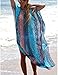 Bsubseach Women's Swimwear Kaftan Blue Side Split Chiffon Maxi Robe Beach Dress Swimsuit Coverups Poncho