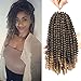 Gabrielle 3 Pack 8 Inch Spring Twist Hair Crochet Braids Kanekalon Synthetic Bomb Twist Crochet Hair Braiding Hair Extensions T27# Low Temperature Fiber