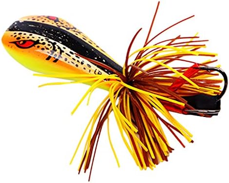 Iusun Topwater Frog Lures Soft Weedless Jumping Fishing Lure Kit 90mm 10g Double Strong Hook Jump Action for Bass Pike Snakehead Dogfish Musky