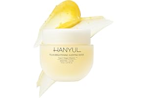 Hanyul Yuja Sleeping Mask | Korean Yuzu Night Cream, Vitamin C for Glow, Radiance, Brightening, Vegan Hydrating Overnight Moisturizer with Hyaluronic Acid, Niacinamide & Antioxidants 2.37 fl. oz.