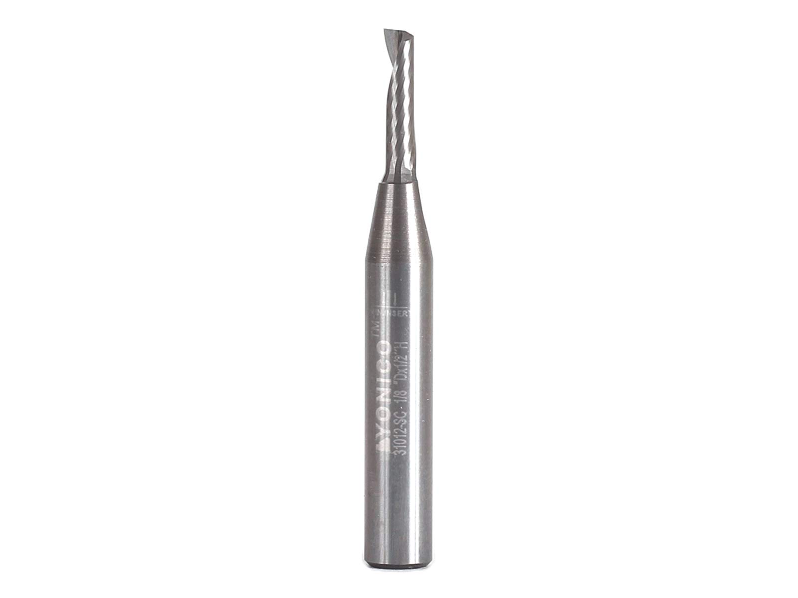 Yonico 31012-SC 1/8-Inch Diameter O Flute Upcut Spiral End Mill CNC Router Bit 1/4-Inch Shank