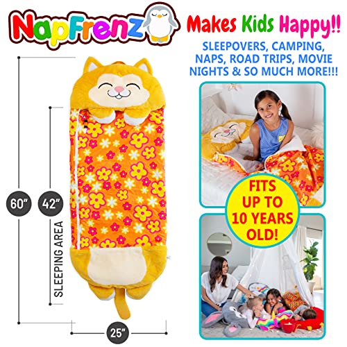 NapFrenz Animal Kids Sleeping Bag. Kitty Cat Slumber Bag & Nap Mat for