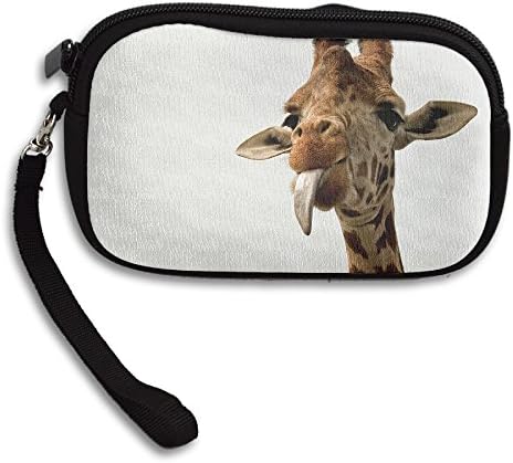 Womens Small Wallet Cute Giraffe Art Zipper Card Purse Phone Case Holder Wallets With Chain Mini Coin Pouch
