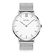 Mens Quartz Watch, Aposon Business Analog Wrist Watch Luxury Stainless Steel Band Cool Waterproof Dress Watches- Silver