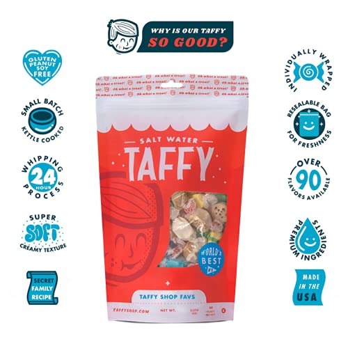 Taffy Shop "Favorites Mix" Salt Water Candy, Assorted Bulk Flavors of