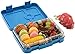 WonderEsque - Bento Lunch Box For Adults and Kids - Leak Proof Lunch Container - 4 Compartments – Non-Toxic BPA-Free Materials - Microwave-Safe Inner-Tray – Weight 1.2 LB (DARK BLUE)
