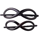 6Pcs Black No-slip Simple Elegant No Metal Hair Clips Twist Hairpin Barrette Ponytail Holder Hair Braid Styling Tool for Women Lady Girls (3 Large + 3 Small)