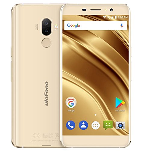 Ulefone S8 Pro - 5,3 pulgadas Pantalla HD 0.5mm Bezel Android 7.0 4G smartphone, cámara triple (5MP + 5MP + 13MP), Quad Core 2GB RAM + 16GB ROM, GPS, marco de metal - Oro